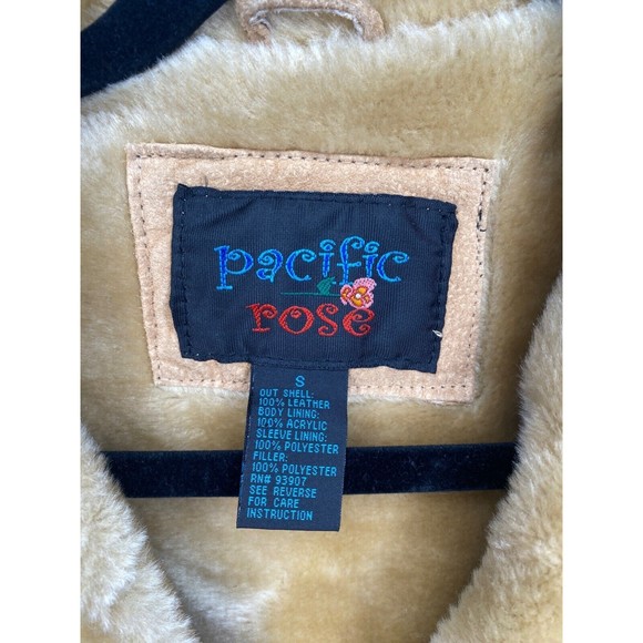 Pacific rose Vintage boho suede leather jacket coat Size Small - Picture 6 of 7